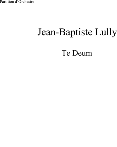 Te Deum, LWV 55 — 吕利