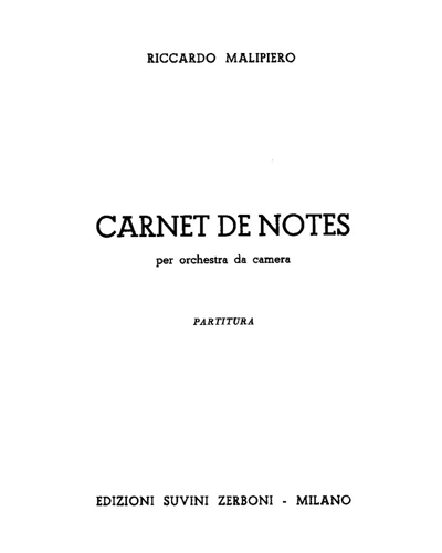 Carnet de Notes — Riccardo Malipiero