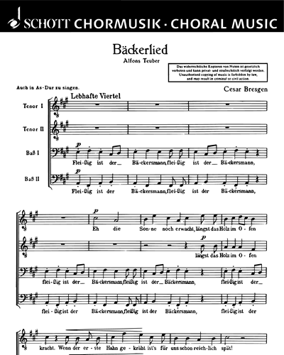 Bäckerlied — Cesar Bresgen