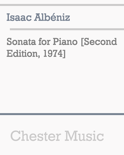 Sonata for Piano [Second Edition, 1974] — 阿尔贝尼斯
