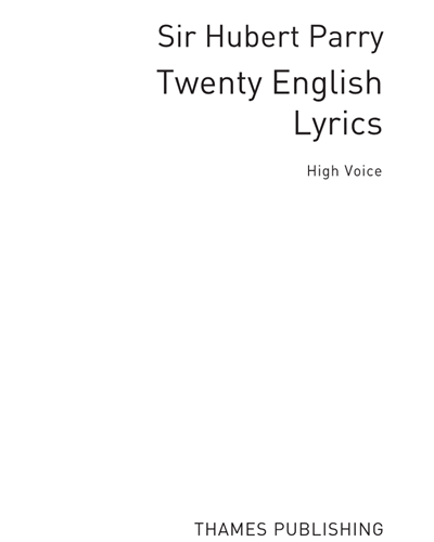 Twenty English Lyrics, Book 2 — 休伯特·帕里
