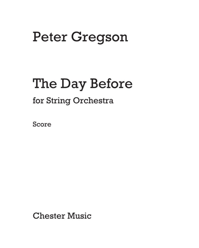 The Day Before — Peter Gregson