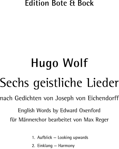 Six spiritual songs — Hugo Wolf