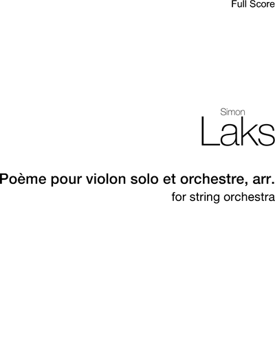 Poème for Violin and Orchestra (Arrangement) — Szymon Laks