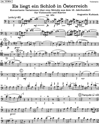 Es liegt ein Schloß in Österreich, op. 43c — Augustin Kubizek