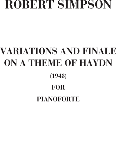 Variations and Finale on a Theme of Haydn — Robert Simpson