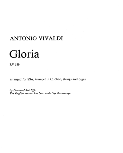 Gloria, RV 589 — Antonio Vivaldi