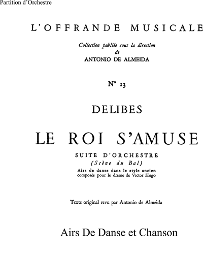 Airs de Danse et Chanson dans le Style Ancien — 德里布