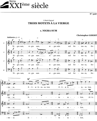 Trois motets à la vierge - Gibert — Christopher Gibert