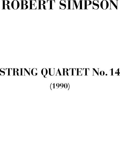 String Quartet No. 14, op. 291 no. 1 — Robert Simpson