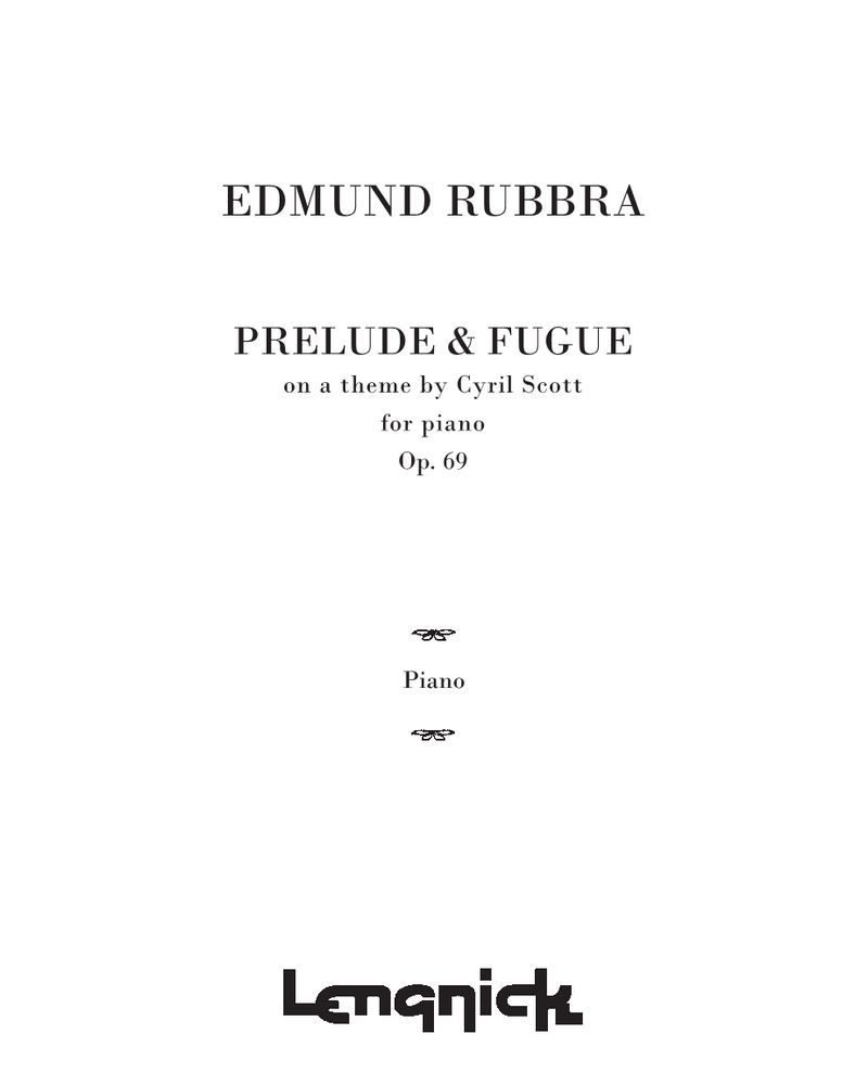 Prelude & Fugue, op. 69 — 埃德蒙·鲁布拉