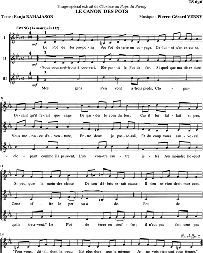 Le Canon des Pots - choir part — Pierre-Gérard Verny