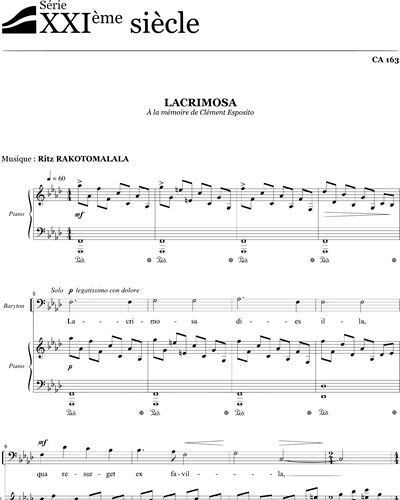 Lacrimosa - Rakotomalala — Ritz Rakotomalala