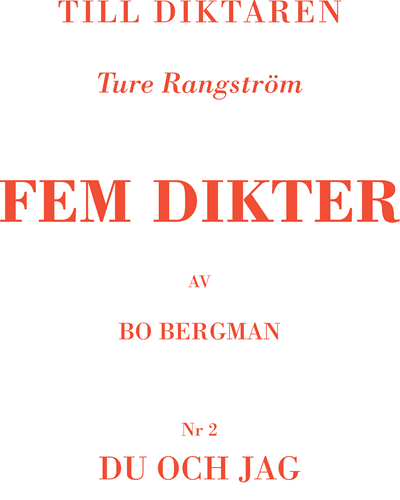 You and I (No. 2 from "Five Poems") — Ture Rangström