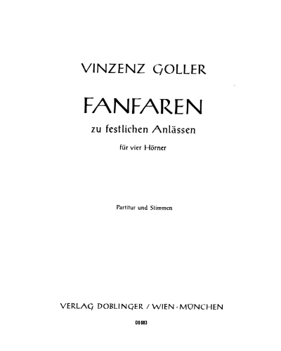 Fanfaren zu festlichen Anlässen — Vinzenz Goller