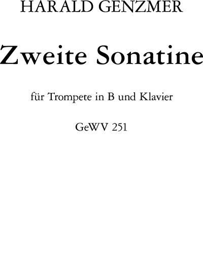 Trumpet Sonatina No. 2 — Harald Genzmer
