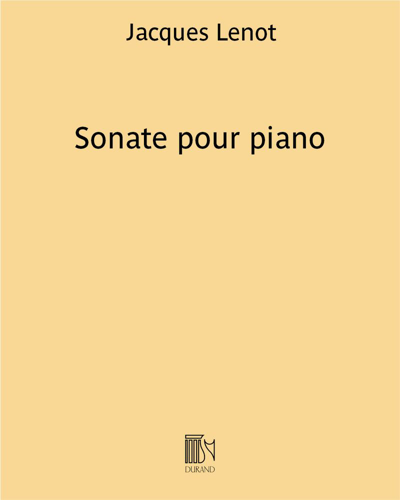 Sonata for Piano — Jacques Lenot
