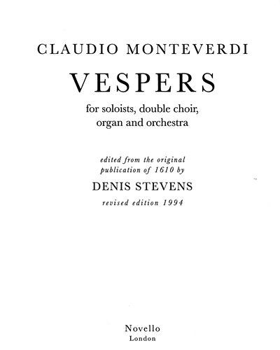 Vespers — 蒙特威尔第