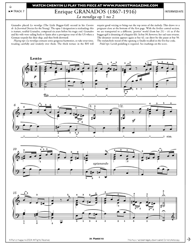 La mendiga (Little Beggar Girl), op. 1 no. 2 — 格拉纳多斯