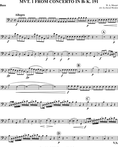 Allegro (from 'Concerto in B-flat major, K. 191') — 莫扎特