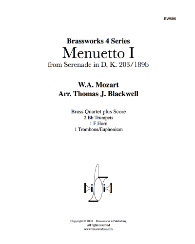 Menuetto 1 (from 'Serenade in D, K. 203/189b') — 莫扎特