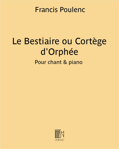 Le Bestiaire (ou Cortège d'Orphée) — 普朗克