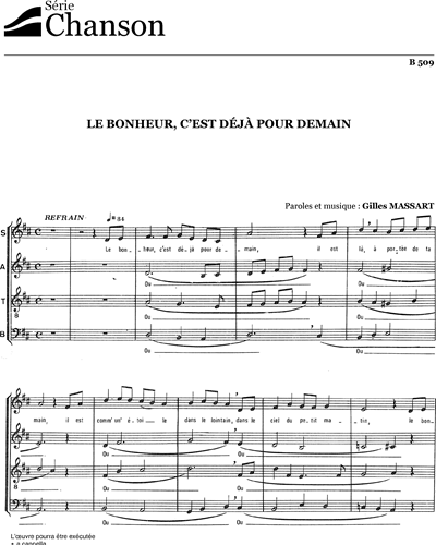 Le bonheur, c'est déjà pour demain — Gilles Massart