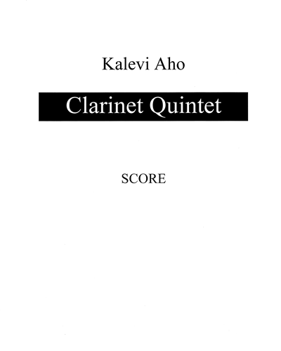 Clarinet Quintet — Kalevi Aho