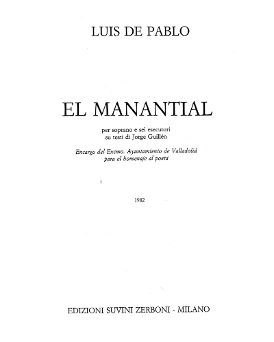 El manantial — Luis de Pablo
