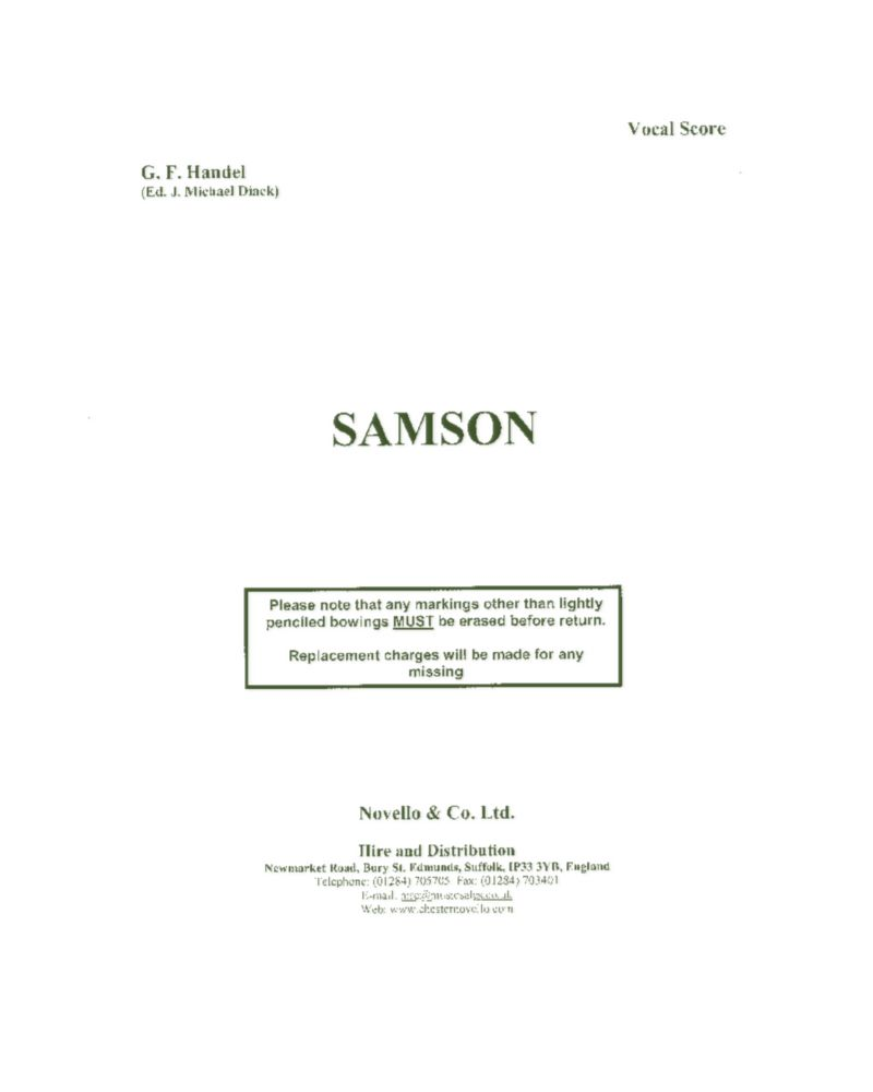 Samson [Abridged and Revised Version] — 亨德尔