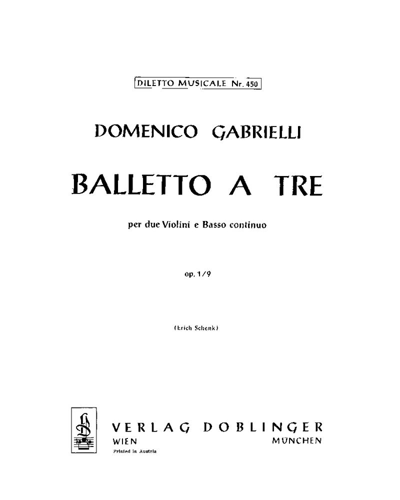 Balletto a Tre in A major, op. 1/9 — Domenico Gabrielli