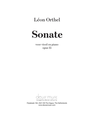 Sonata for Violin and Piano, op. 15 — Léon Orthel