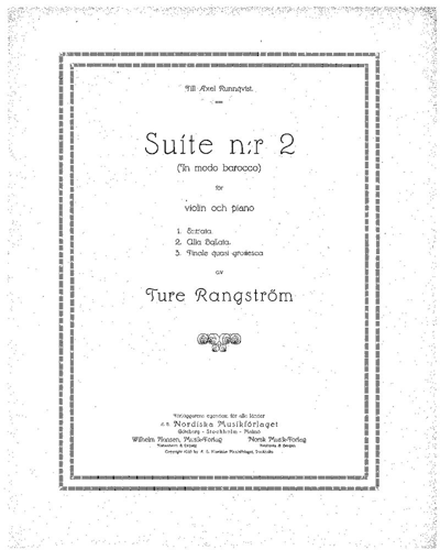 No. 3 (from Suite No. 2 "in modo barocco") — Ture Rangström