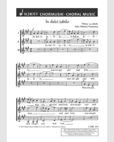 In dulci jubilo — 普雷托里乌斯