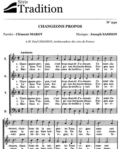 Changeons propos — Joseph Samson