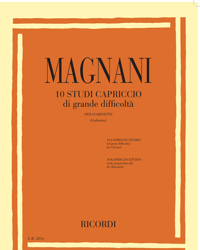 10 studi capriccio di grande difficoltà per clarinetto — Aurélio Magnani