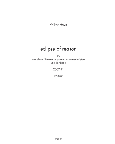 Eclipse of reason — Volker Heyn