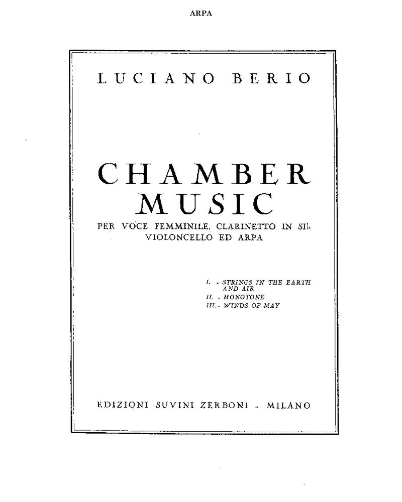 Chamber Music — 贝里奥