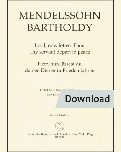 Lord now lettest Thou Thy servant depart in peace, op. 69 — Felix Mendelssohn Bartholdy