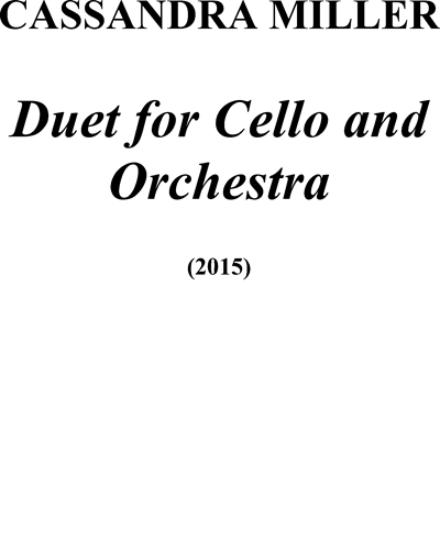 Duet for Cello and Orchestra — Cassandra Miller