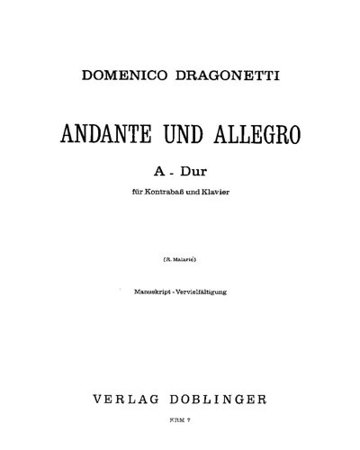 Andante and Allegro in A major — 德拉戈内蒂