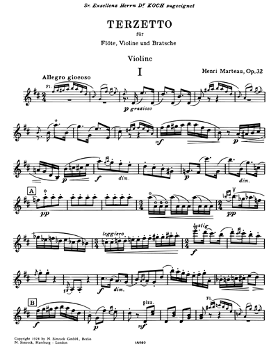 Terzetto, op. 32 — Henri Marteau
