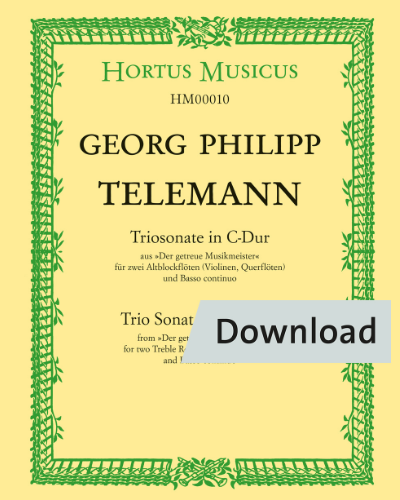 Triosonate für zwei Altblockflöten (Violinen, Querflöten) und Basso continuo C-Dur — Georg Philipp Telemann