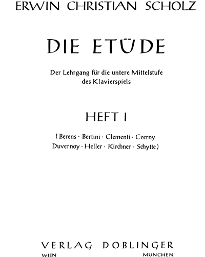 Etudes, Vol. 1 — Erwin Christian Scholz