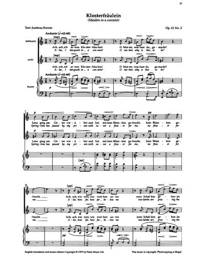 Klosterfräulein, op. 61 no. 2 — 勃拉姆斯