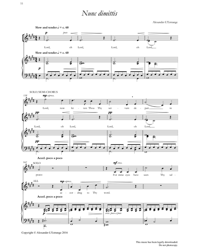 Nunc dimitis (from 'New College Service') — Alexander L’Estrange