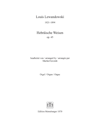 Hebräische Weisen, op. 45 — Louis Lewandowski