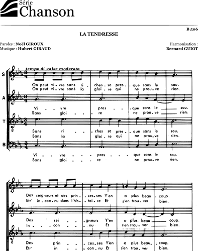 La tendresse — Hubert Giraud