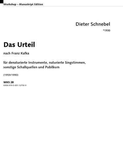 Das Urteil — Dieter Schnebel