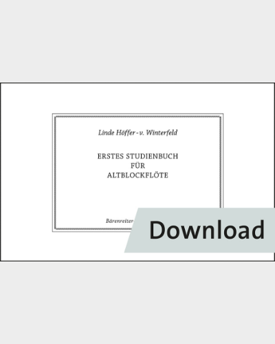 Erstes Studienbuch für Altblockflöte — Linde Höffer-von Winterfeld